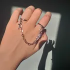Кольцо с крестом в стиле хип-хоп для мужчин и женщин, регулируемое цепочка на палец в стиле ретро, Ювелирное Украшение для цепочка унисекс, двойное соединение