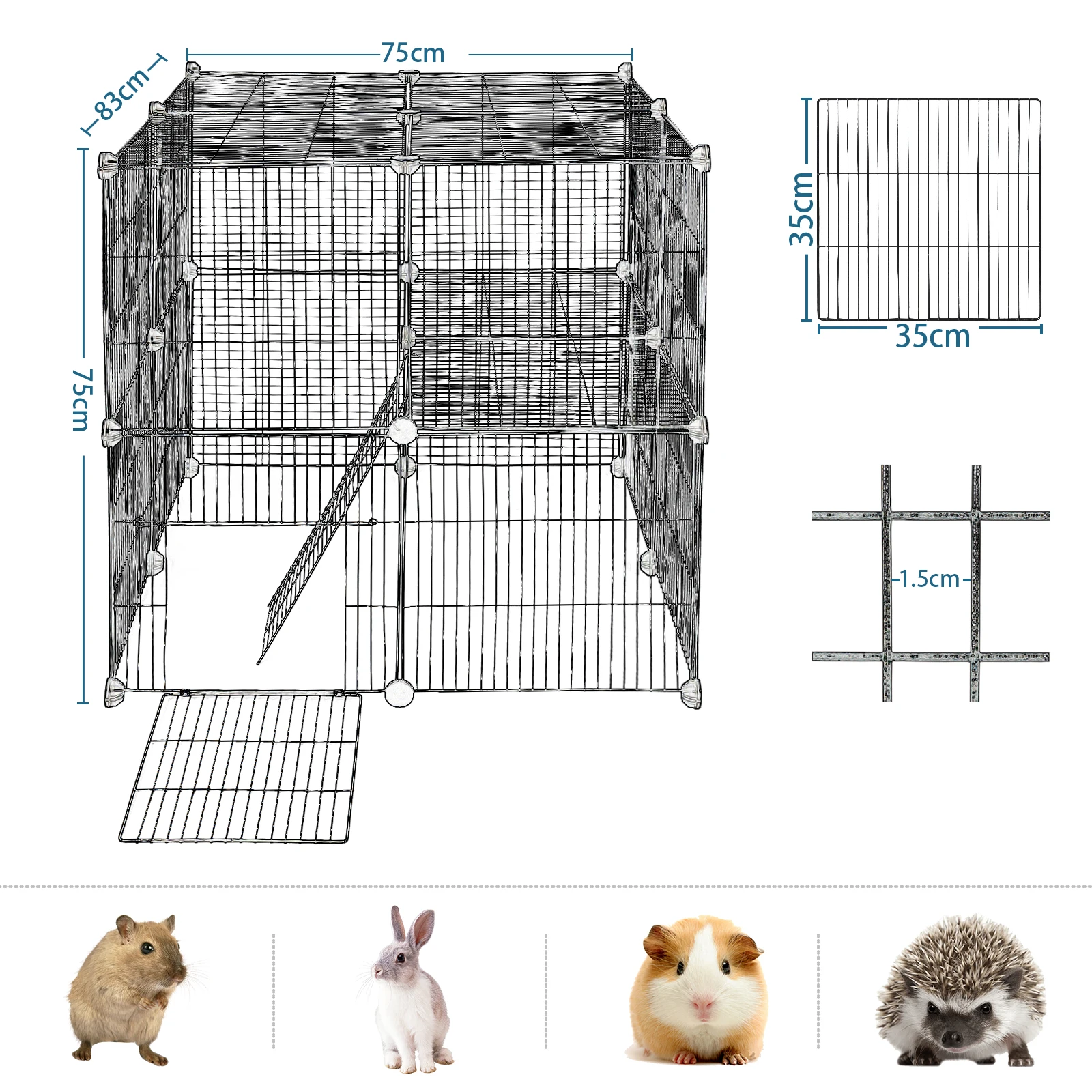 

Iron Fence Puppy Kennel House Exercise Pet Playpen Outdoor Enclosure Dogs Supplies Cat Crate Rabbits Guinea Pig Cages