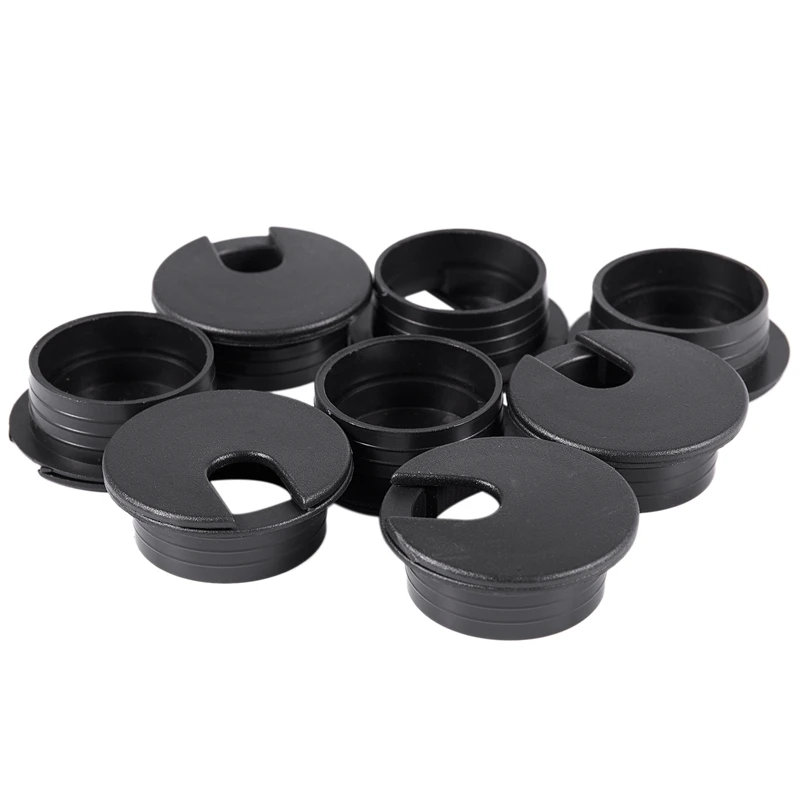 Черный круглый пластиковый компьютерный стол кабель втулка отверстие крышки 35