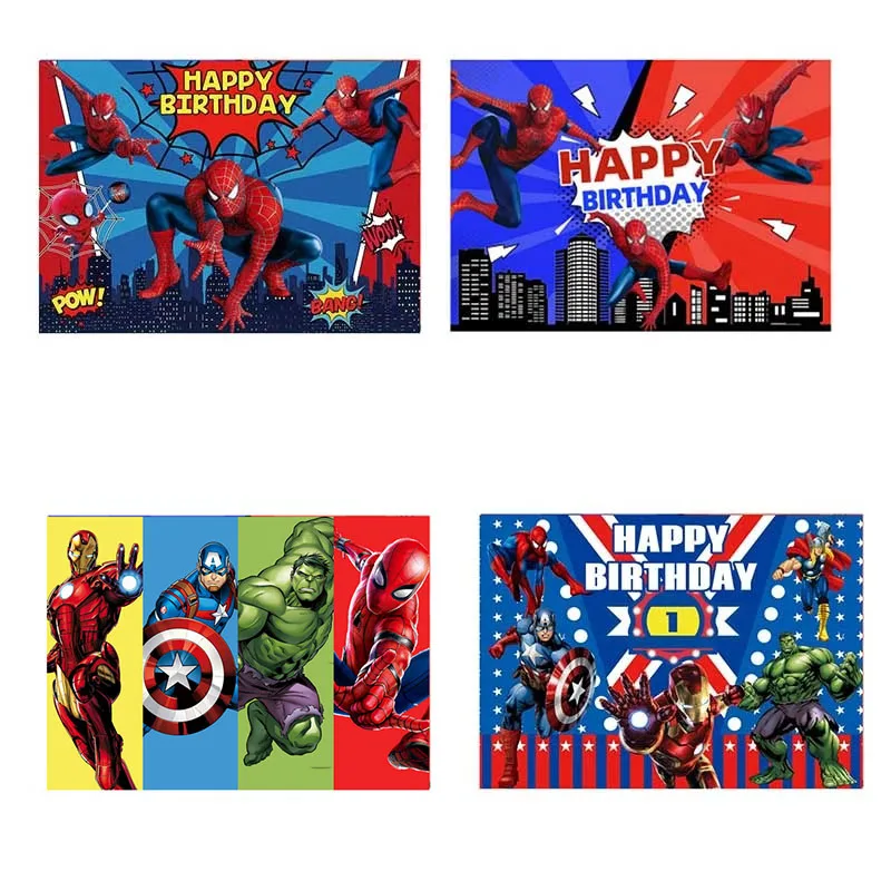 

125x80cm Superhero Spiderman Baby Shower Super Hero Photography Backgrounds Professional Indoor Birthday Theme Party Decoration