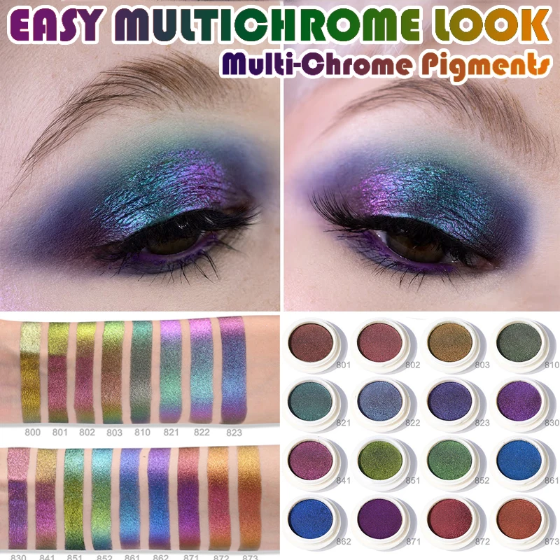 Многохромированные тени для век блестящие палитра металлических блестящих