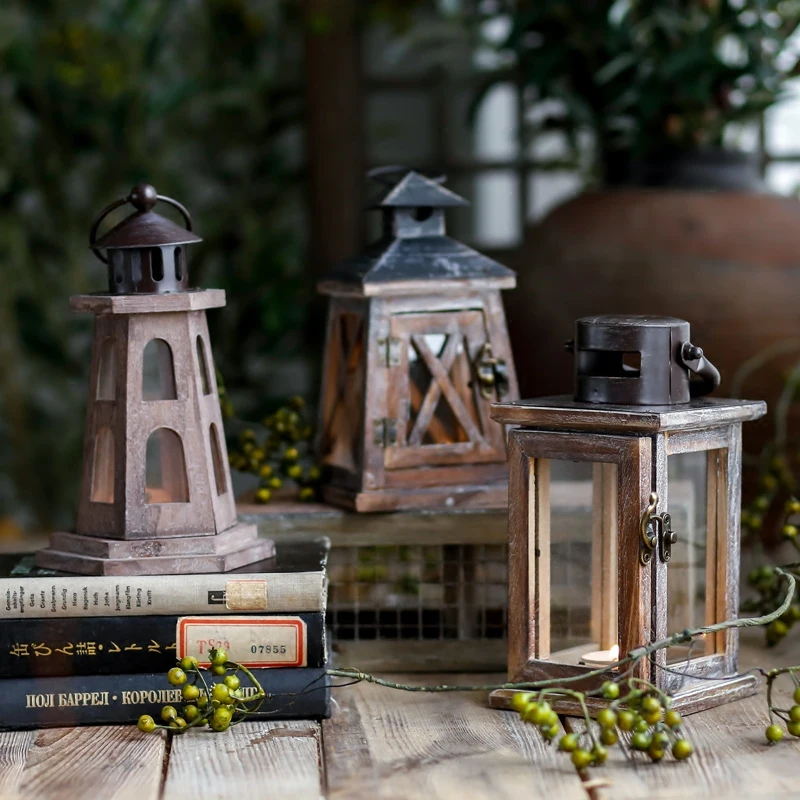 Марокканский Железный подсвечник в стиле ретро романтический деревянный