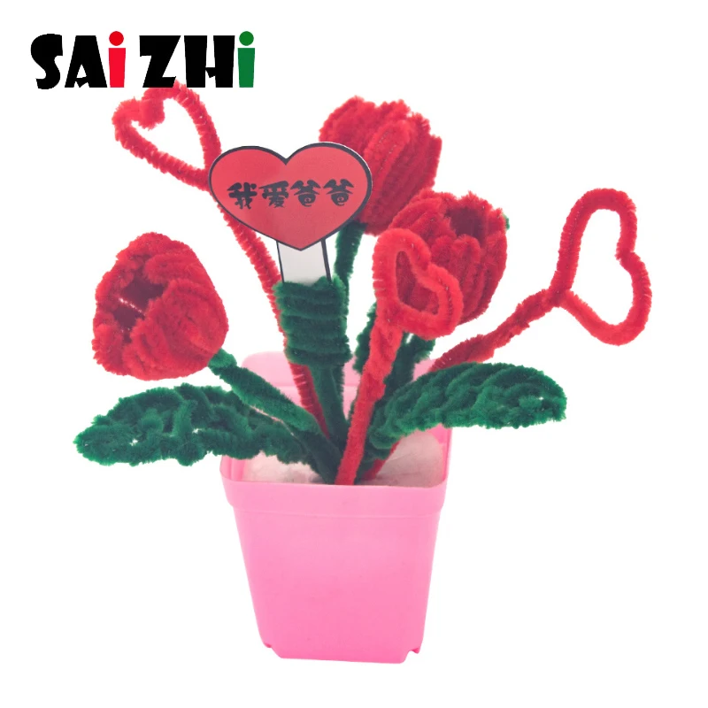 Saizhi DIY ручной скрученный стержень корни волос маленький цветочный горшок завод