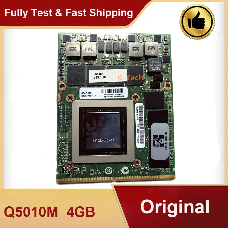 Original 5010M Q5010M Video VGA Graphic Card N12E-Q5-A1 4GB for Dell M6600 M6700 M6800 M15X HP 8760W 8770W Fast Shipping | Компьютеры и