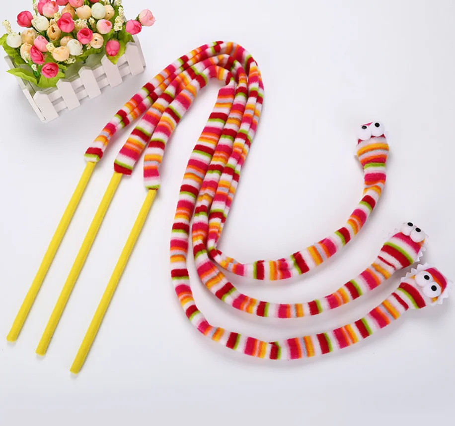 Игрушка для домашних кошек Радужная нарисованная змея игрушка кота Кот горячая