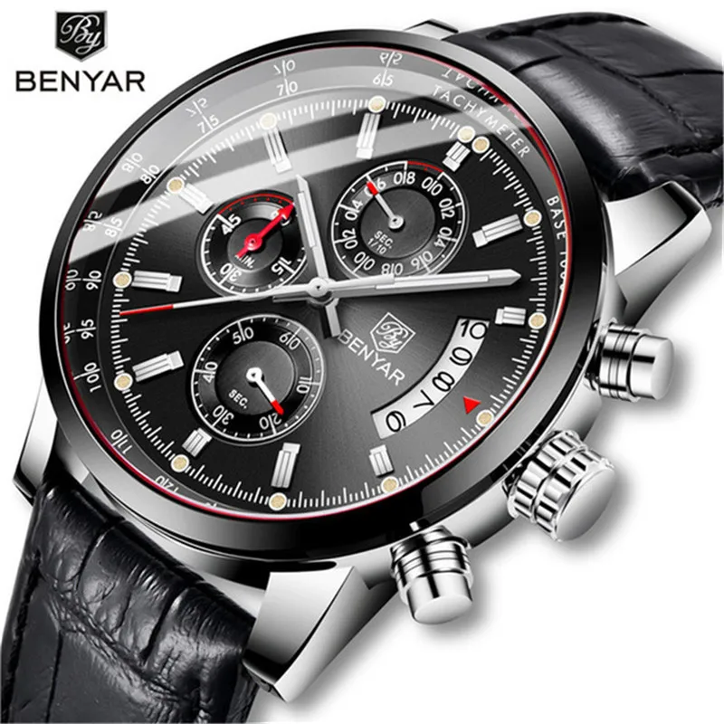 BENYAR 2019 Men's Watch Business Mens Watches Top Brand Luxury Quartz Watches Mens Waterproof Male Wristwatch Relogio Masculino