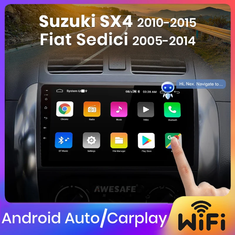 

AWESAFE PX9 Android Auto Carplay For Suzuki SX4 2006 2007 2008-2011 2012 2013 Car Radio Multimedia Player Navigation GPS No 2din