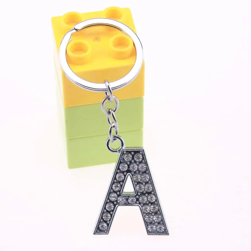 2 шт. A~ Z 3," сплав алфавит буквы брелок Полный Стразы брелок DIY аксессуары