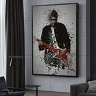Постер Курта Кобейна рок-рэпер, мужской игровой гитары, холст, живопись, спальня, гостиная, настенное украшение, фреска
