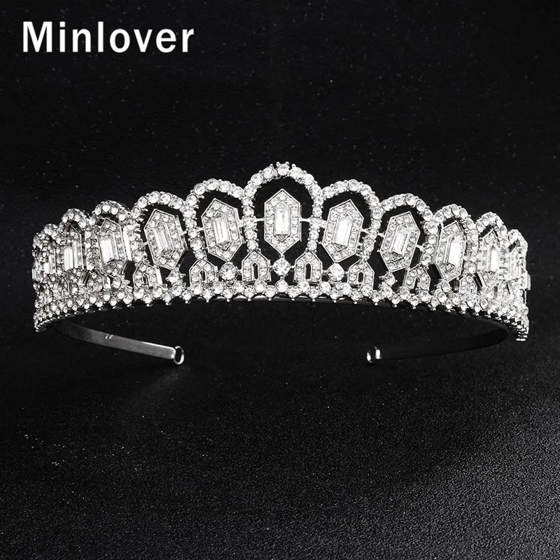 Minlover Классический Кристалл Свадебные короны для женщин принцесса диадема
