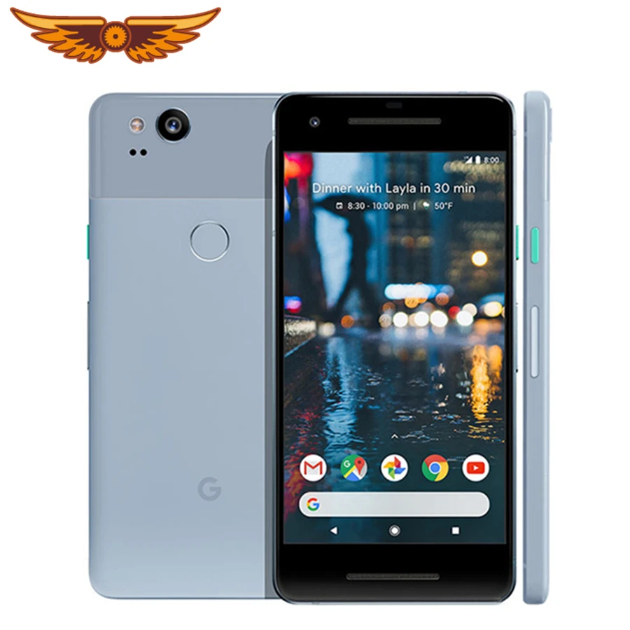 Google Pixel 2 оригинал 100% 5 0 дюймов четыре ядра 4 Гб ОЗУ 64 ГБ/128 ГБ Snapdragon 835 одна SIM 12 МП