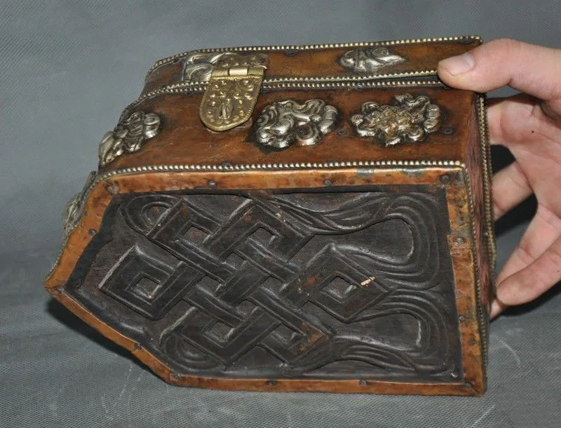 

wedding decoration Old Tibetan Meteorite iron bronze Gilt Wood Exorcism Bell Vajra Dorje Phurpa Set