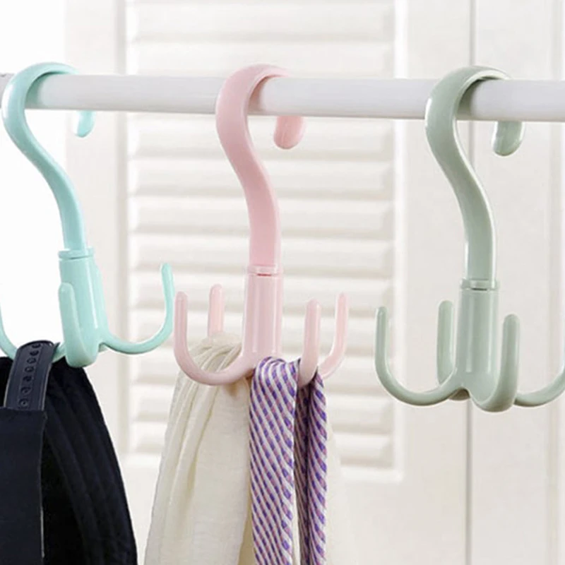 

Rotary 4-Claw Multi-Purpose Hanger Hook Hanger Tie Scarf Clothes Hanger Plastic Hook Shoe Hanger Storage Hangers