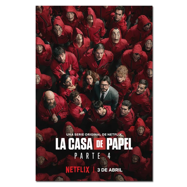 Постер La casa de papel, печать фильмов, ТВ-шоу, сезон 5, 4, 3, 2, 1,  изображение бумажного дома на холсте, постеры | Дом и сад | АлиЭкспресс