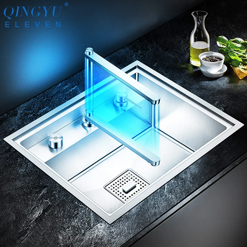 Кухонная раковина двойная крышка скрытая один большой размер нержавеющая сталь