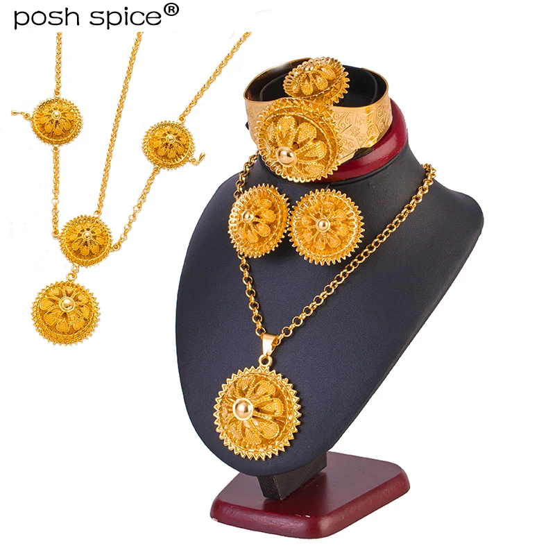 Hair Pice/pendant Chain Earing Ring Bangle Set Eritrea Africa Habesha Wedding Gift