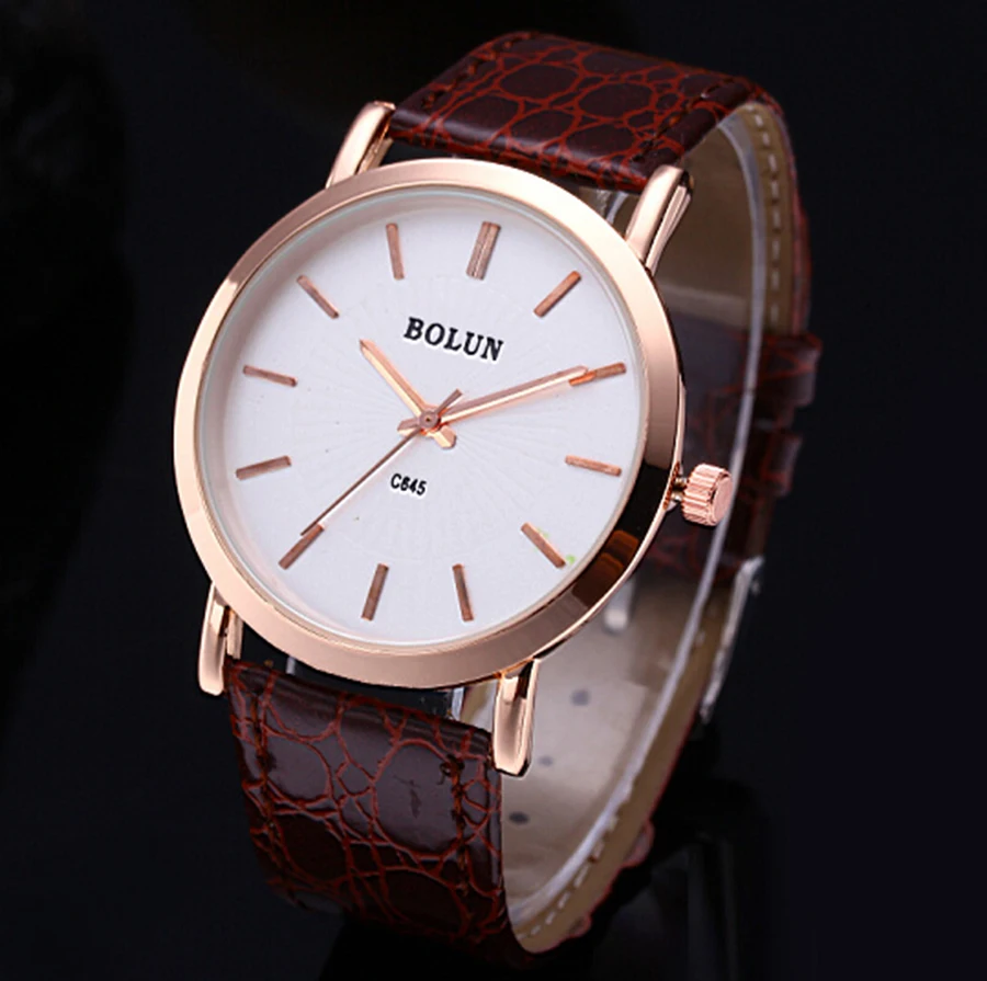 Женские кварцевые часы с кожаным ремешком женские из нержавеющей стали