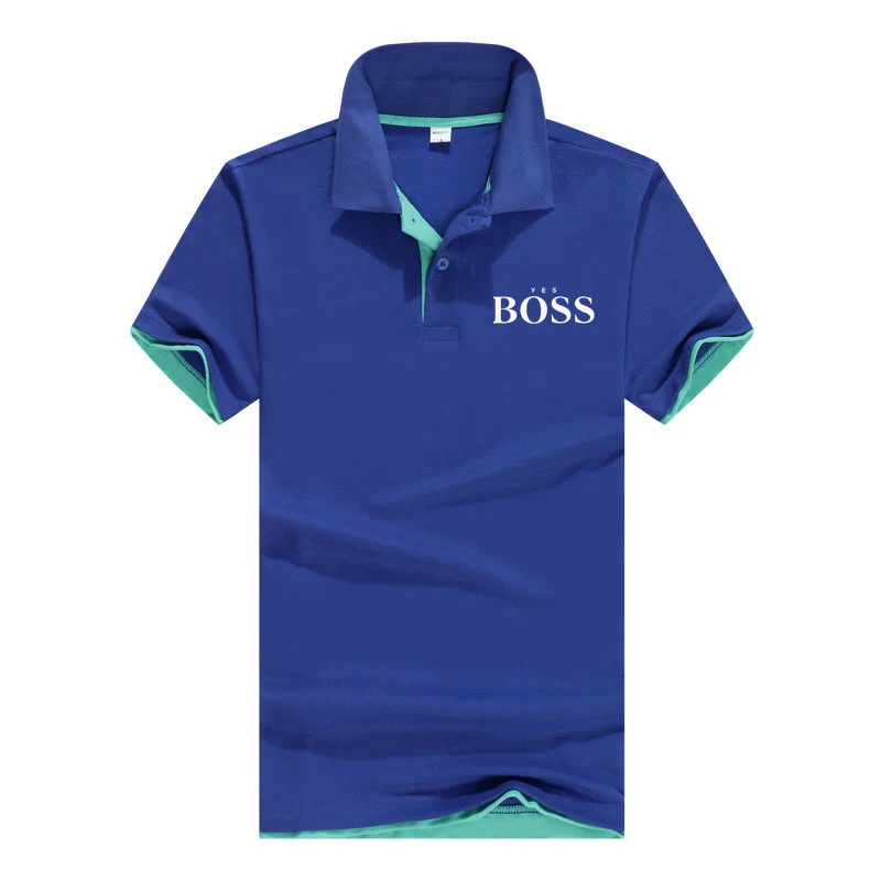 

2021 new original brand YES BOSS polo shirt men's shirt summer short-sleeved fashion cotton clothes Le Mans T-shirt 3-3XL