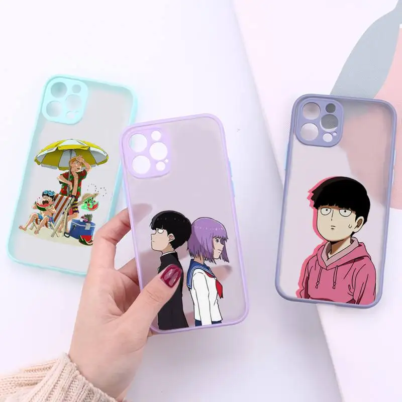 

Japan anime Mob Psycho 100 Phone Case matte transparent For iphone 7 8 11 12 plus mini x xs xr pro max cover