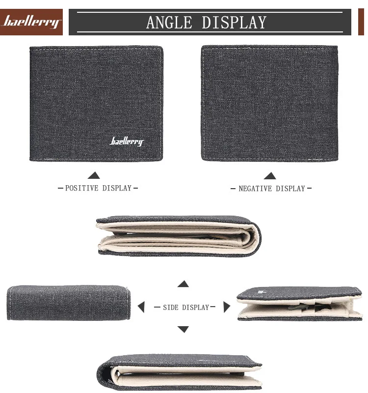Бренд Baellerry, повседневные короткие мужские кошельки, карман для монет, Холщовая Сумка для денег, держатель для карт, кошелек, мужской клатч, маленький мужской кошелек W079