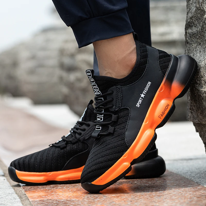 

Fashion Safety Shoes Men Puncture-Proof Work Sneakers Male Work Shoes Lightweight Men Sneakers Indestructible Security Footwear