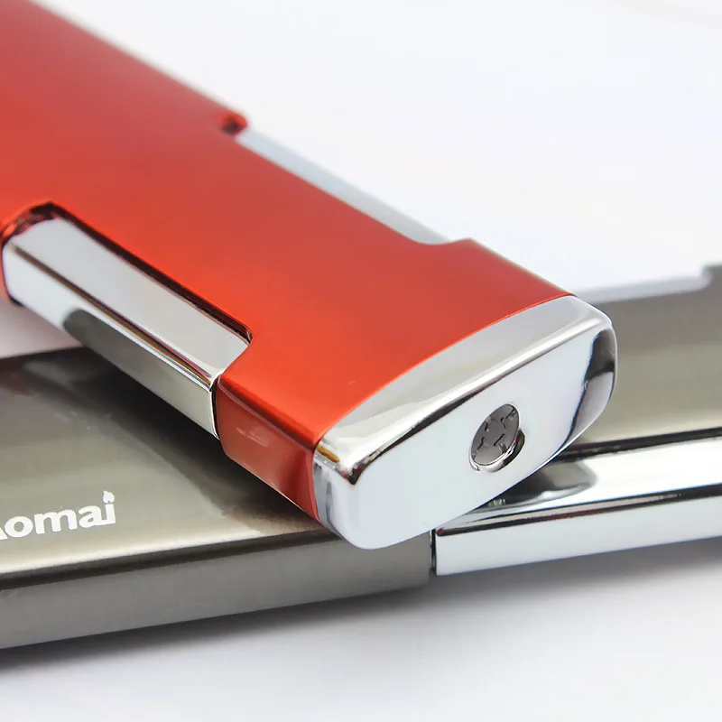 Креативная Бутановая газовая надувная Зажигалка ультра тонкая металлическая