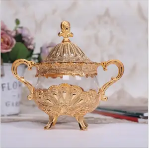 Европейская Золотая оправа, стеклянные банки и крышки, металлическая посуда, контейнер для еды, контейнеры для хранения, стеклянный контейнер для кофейного чая TWG011