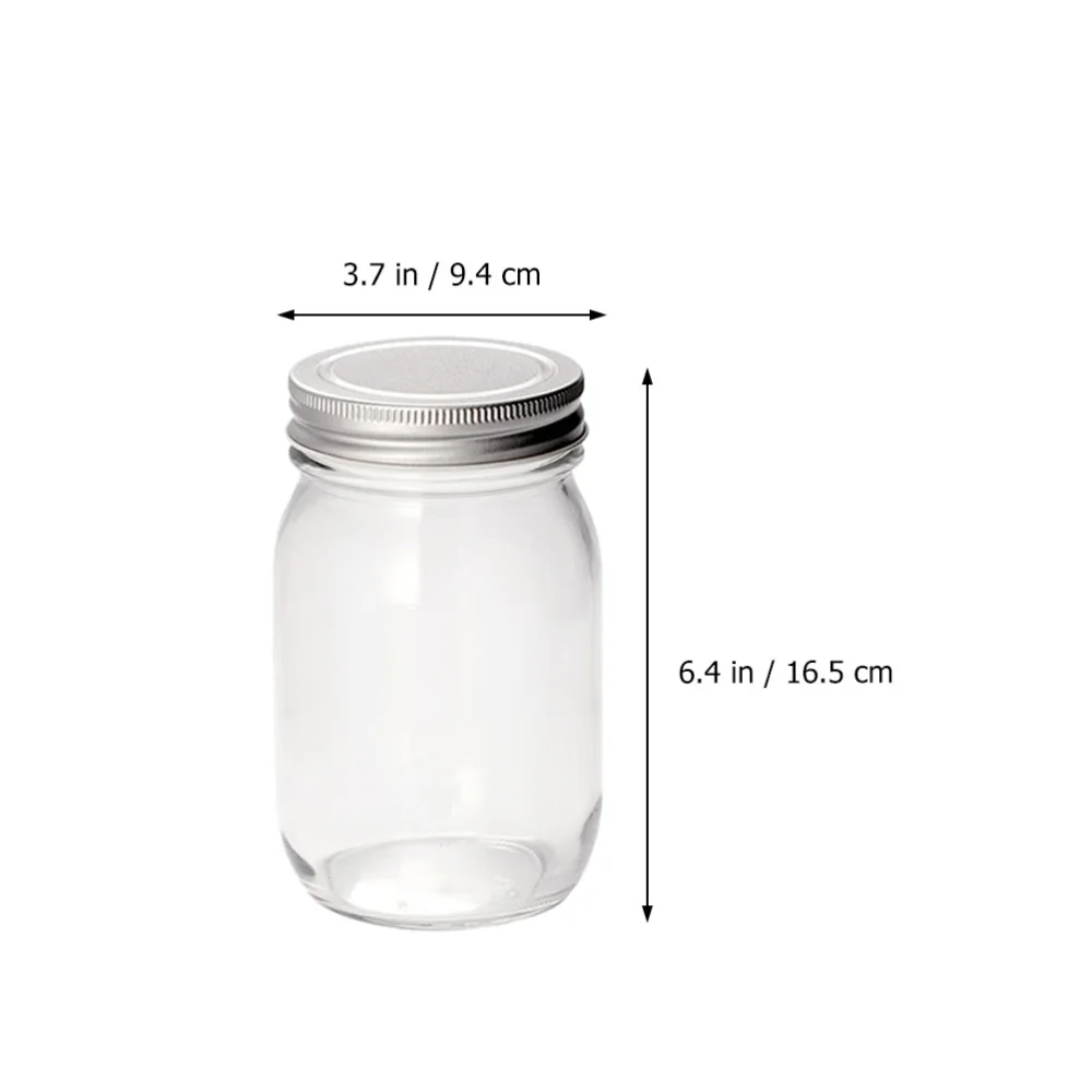 

1 Set 4Pcs Practical Glass Mason Jars Multi-function Storage Cans (Transparent)