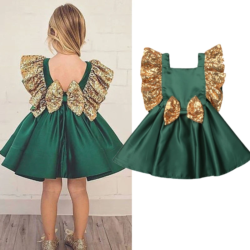 

Baby Girls Dress Summer Lace Sequins Bow Elegant Princess Dress Kids Dresses For Girls Costume Birthday Party Gown 1 2 3 5 Year