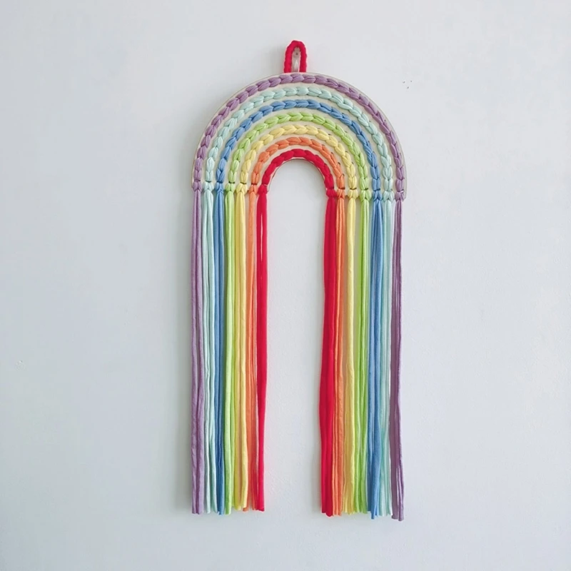 

425F Hair Bows Storage Belt Rainbow Wall Hanging Decor for Girls Hair Clips Barrette