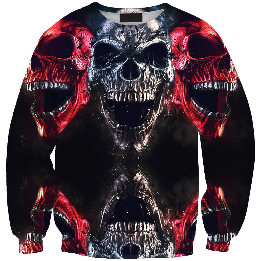 

Новое поступление, мужские толстовки с принтом черного черепа в стиле Харадзюку, повседневные топы с тыквой, 9 узоров