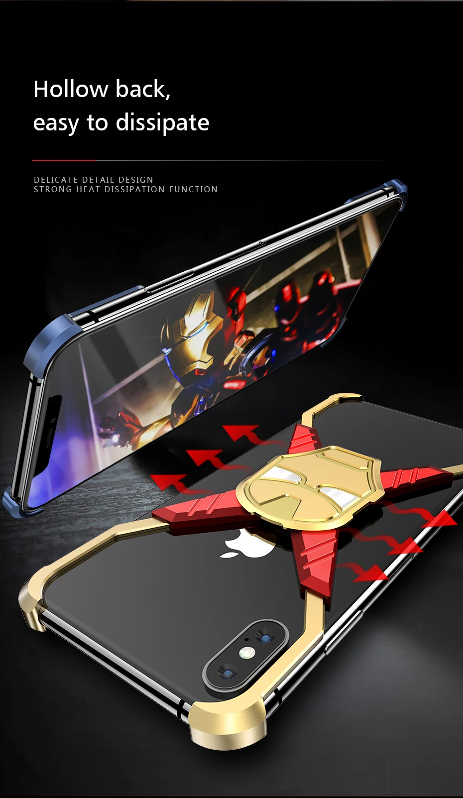 RIron Man дизайнерский металлический чехол для Iphone X XS чехол персональный металлический бампер чехол для Iphone XS Max анти-шок и противоударный чехол