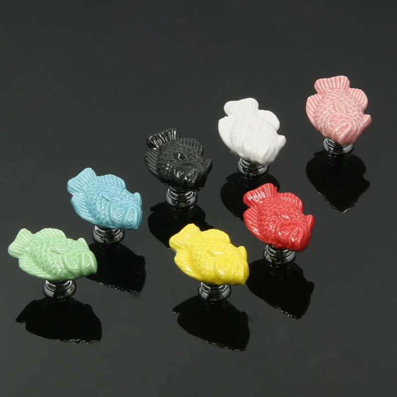 Керамические ручки с одним отверстием в виде животного ручка для выдвижного