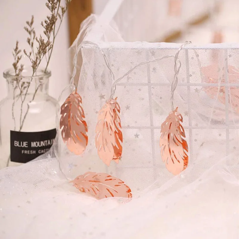 3 м 20LED гирлянда с перьями Рождественская медная проволока Сказочная лампа