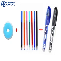 erasable pen set blue black color ink writing ballpoint pens washable handle for school office stationery supplies exam spare