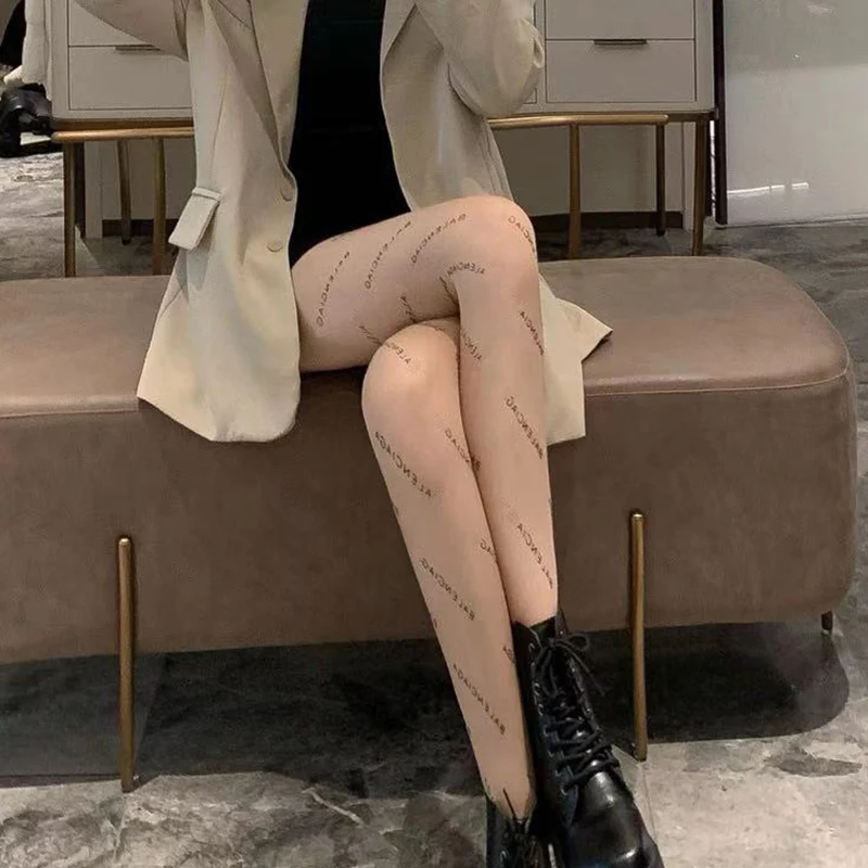 Женские колготки с буквенным принтом винтажные сексуальные женские
