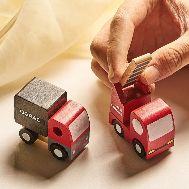 Детские деревянные Мини машинки грузовик модель самолета игрушка Монтессори
