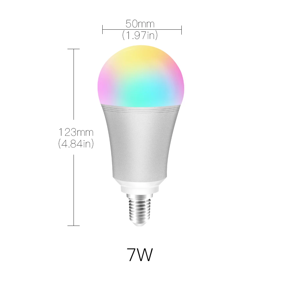WiFi Smart Light Bulb Intelligent Colorful LED Lamp 7W RGBW APP Remote Control Works with Alexa Google for Home E14 | Обустройство