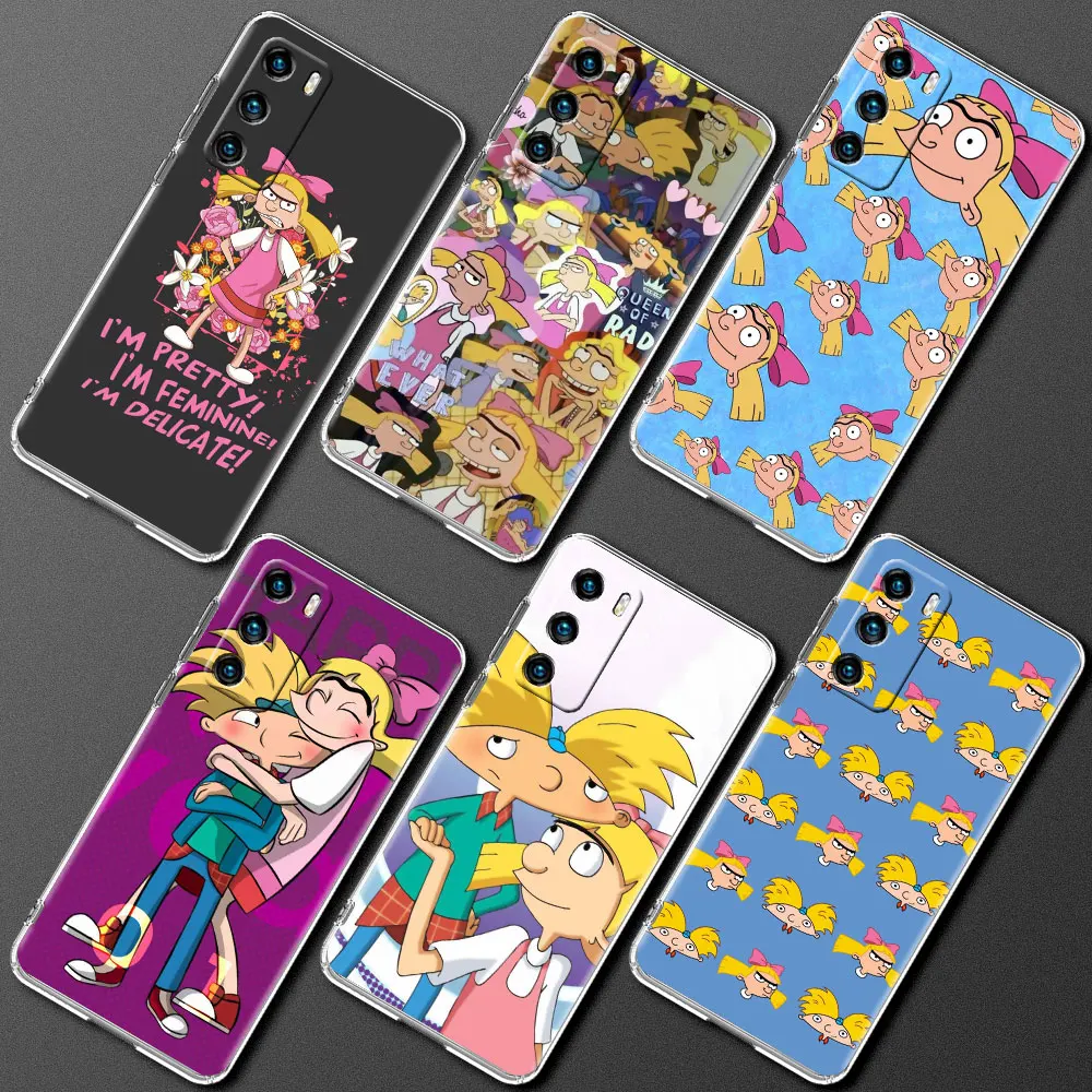 

Transparent Case for Huawei P Smart Z P30 P40 Lite E P20 Pro Y6 Honor Play 9A 20 9X Clear Smartphone Cover Hey Arnolds Cartoon