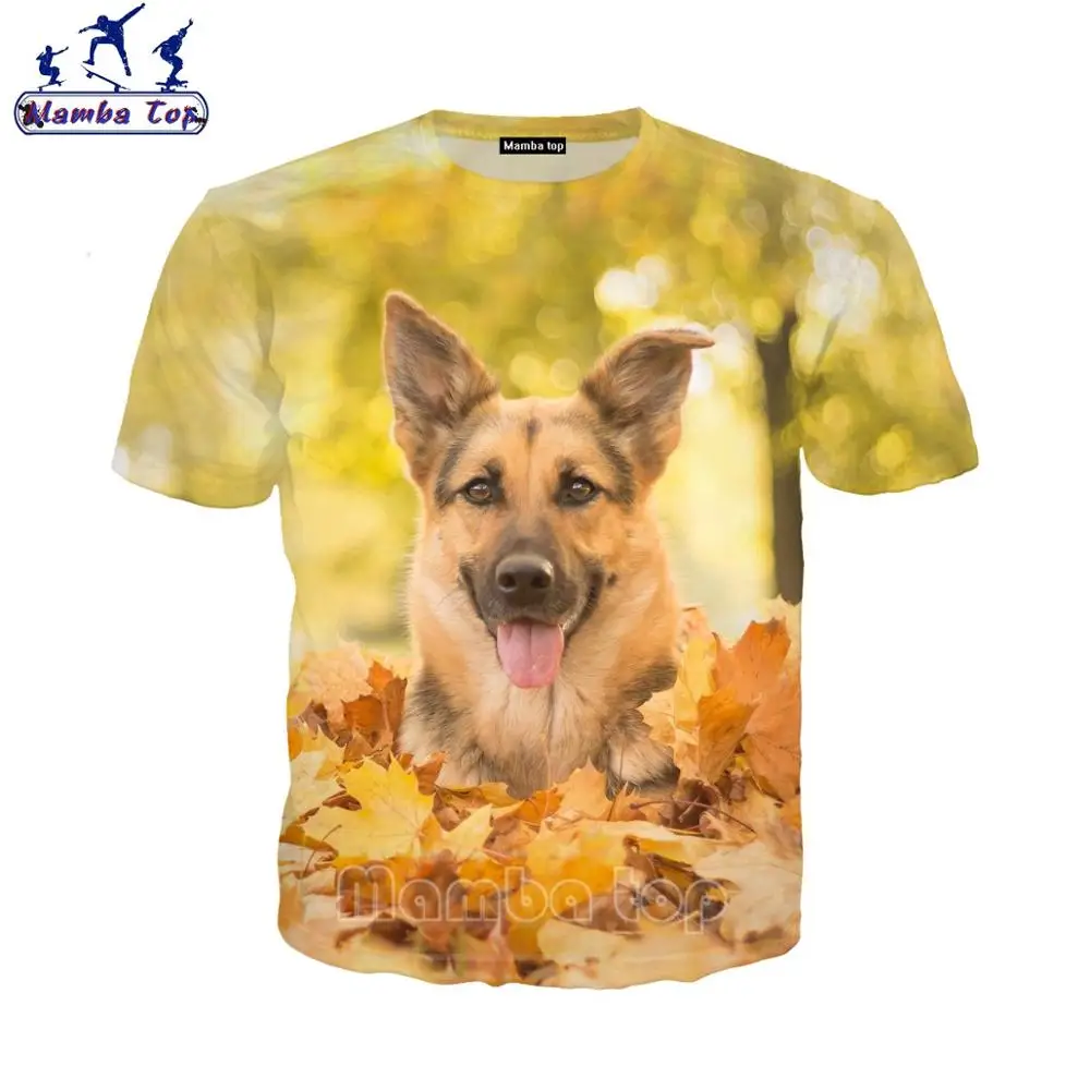Топ Mamba футболка с 3D-принтом немецкой овчарки мужские футболки изображением