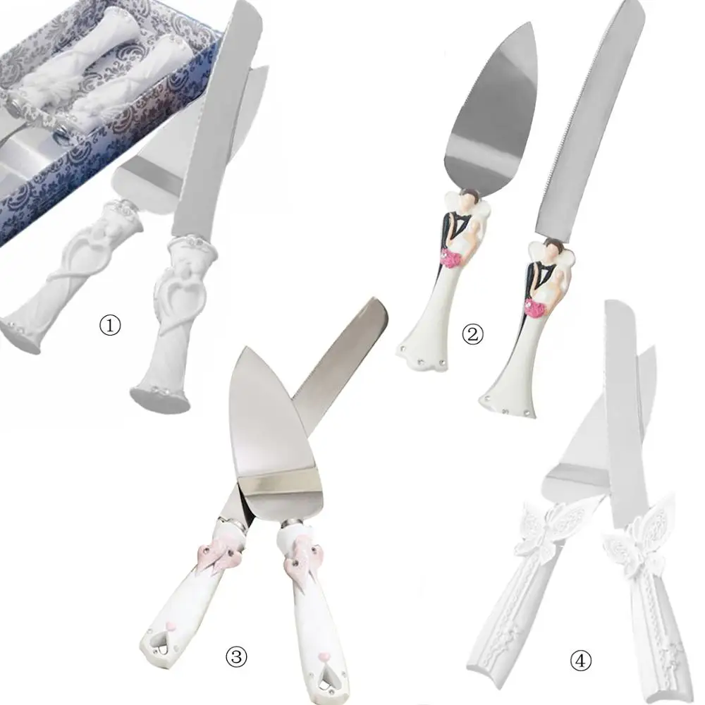 Behogar из 2 предметов свадебный торт Ножи персонализированные полимерная для торта