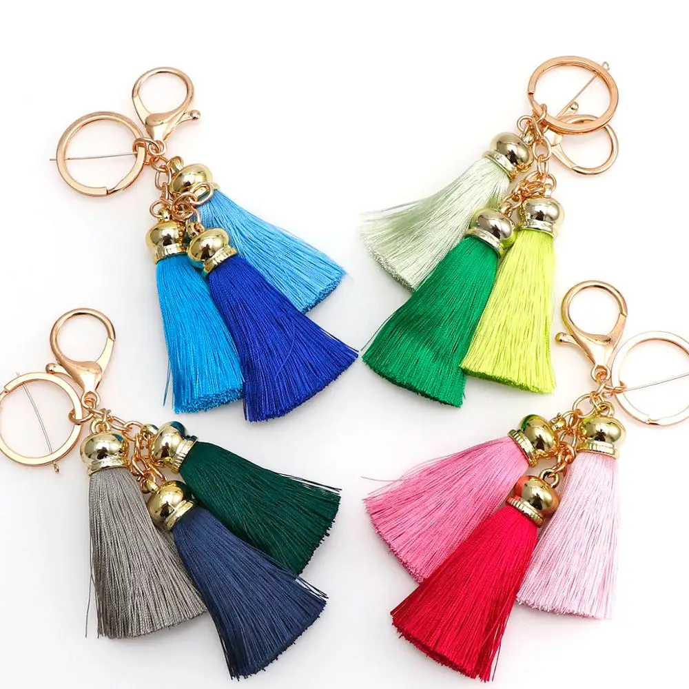 Бесплатная доставка кисточка Шарм Цветной брелок сумка аксессуары Шелковый