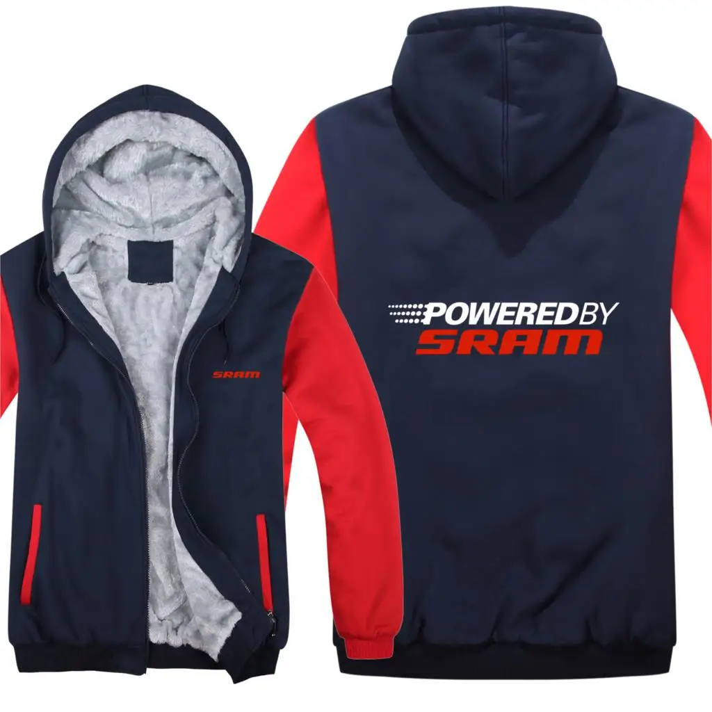 

Sram Hoodies Men Winter Zipper Coat Fleece Thicken Sram Sweatshirt Pullover