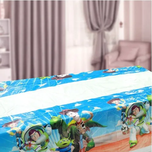 table cloth1pcs 101 шт История игрушек мультфильма одноразовые бумажные салфетки баннер скатерть стакан с соломинкой тарелки детский душ День рождения украшения - Цвет: table cloth1pcs