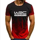 Футболка с принтом градиентных чернил wrc, футболка в европейском и американском стиле чемпионата мира по ралли, футболка с коротким рукавом в стиле WRC, популярные летние футболки