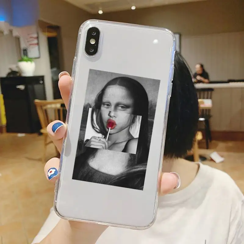 

Art Aesthetic David Mona Lisa Phone Case Transparent soft For iphone 5 5s 5c se 6 6s 7 8 11 12 plus mini x xs xr pro max