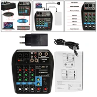 1pc portable 4 channel digital dj sound mixing console system mp3 jack 48v amplifier aux paths for studio streaming