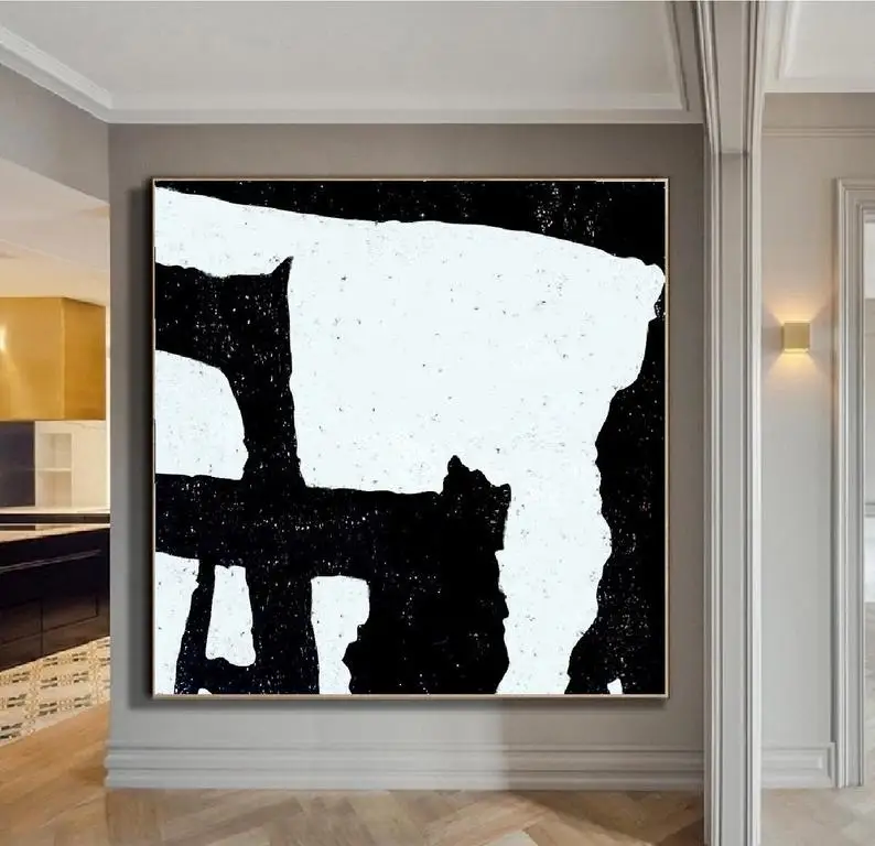 

Black And White Abstract Painting Minimalist Art Modern Wall Art Wall Decor Original Textured Painting On Canvas Hand Painted