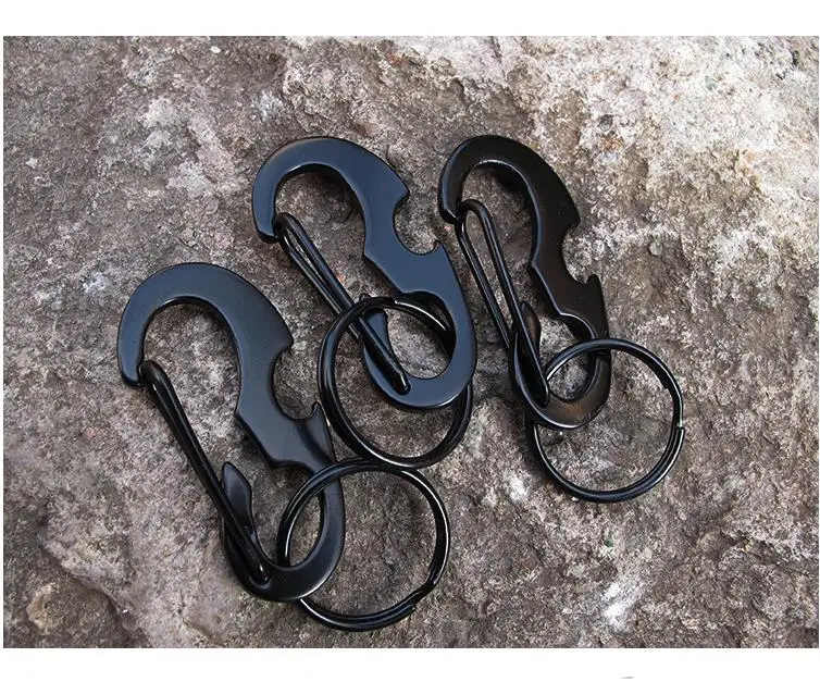 

Outdoors Portable Carabiner Type D Buckle Metal Fast Fastening Key Ring Bottle Opener Spring Hook Multi Function SN3683