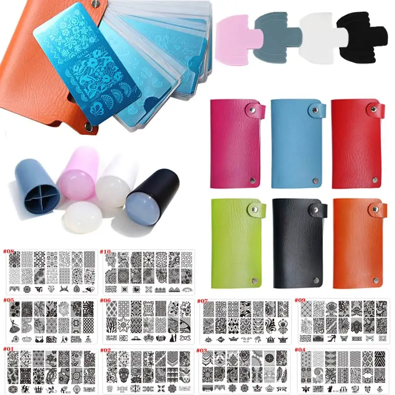 Новые 10 листов пластины для штамповки ногтей + стемпер дизайна скребок Набор